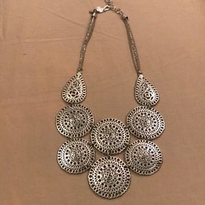 Stella & Dot Silver Medallion Necklace
